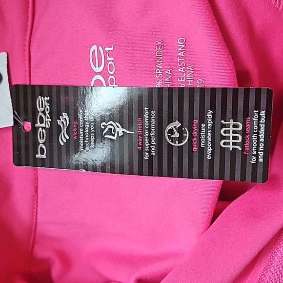 Bebe Sport Pink Logo Rhinestone Cardigan NWT - Picture 6 of 8